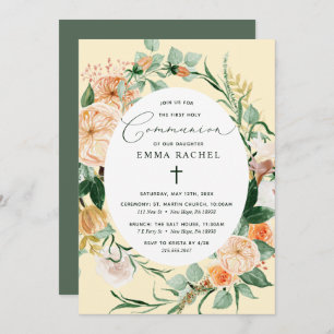Invitación Comunión Amarilla Cuta Personalizada Del Boho Botá