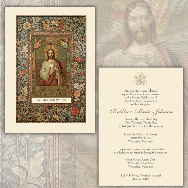 Invitación Comunión católica Jesús niño o Chica (Subido por el creador)