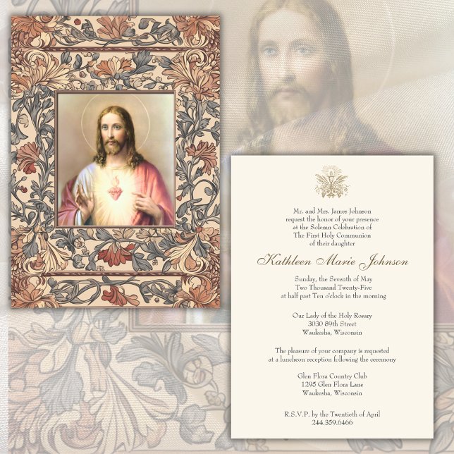 Invitación Comunión católica Jesús niño o Chica (Subido por el creador)