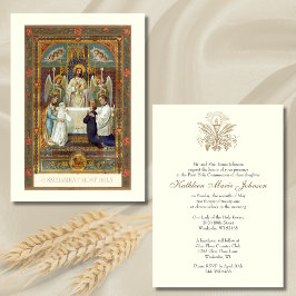 Invitación Comunión católica Jesús niño o Chica