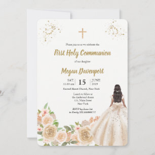 Invitación Comunión Chica católica