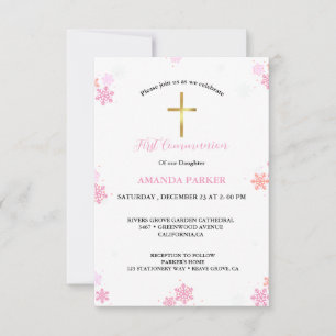 Invitación Comunión de la Cruz de Invierno de Snowflake