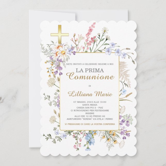 Invitación Comunión Niña (Anverso)