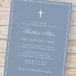Invitación Comunión para él | Elegante Cruz Clásica<br><div class="desc">Compuesto por una elegante tipografía de guion serif y cursiva sobre el marco con una elegante cruz. Este diseño es atemporal,  clásico y elegante. Esto es diseñado por Select Fiesta Supplied Supplied,  exclusivo para Zazzle. Disponible aquí: http://www.zazzle.com/selectpartysupplies</div>