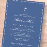 Invitación Comunión para él | Elegante Cruz Clásica<br><div class="desc">Compuesto por una elegante tipografía de guion serif y cursiva sobre el marco con una elegante cruz. Este diseño es atemporal,  clásico y elegante. Esto es diseñado por Select Fiesta Supplied Supplied,  exclusivo para Zazzle. Disponible aquí: http://www.zazzle.com/selectpartysupplies</div>