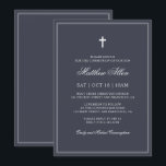 Invitación Comunión para él| Elegante Cruz Clásica<br><div class="desc">Compuesto por una elegante tipografía de guion serif y cursiva en el marco con una elegante cruz. Este diseño es atemporal,  clásico y elegante.

Esto es diseñado por Select Fiesta Supplied,  exclusivo para Zazzle.

Disponible aquí:http://www.zazzle.com/selectpartysupplies</div>