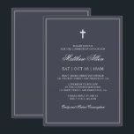 Invitación Comunión para él| Elegante Cruz Clásica<br><div class="desc">Compuesto por una elegante tipografía de guion serif y cursiva en el marco con una elegante cruz. Este diseño es atemporal,  clásico y elegante.

Esto es diseñado por Select Fiesta Supplied,  exclusivo para Zazzle.

Disponible aquí:http://www.zazzle.com/selectpartysupplies</div>
