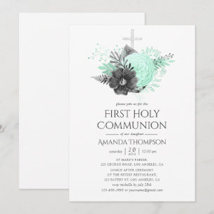 Invitación Comunión sagrada de la floral acuícola y carbonífe