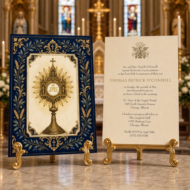Invitación Comunión Tradicional con Custodia Eucarística (Subido por el creador)