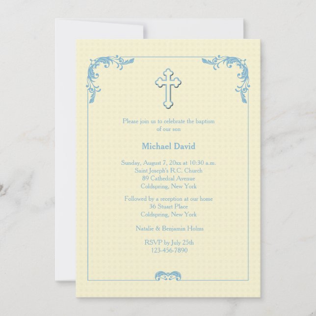 Invitación con Acentos Azules (Anverso)