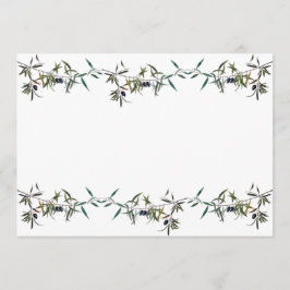 Invitación con acuarela de rama de olivo