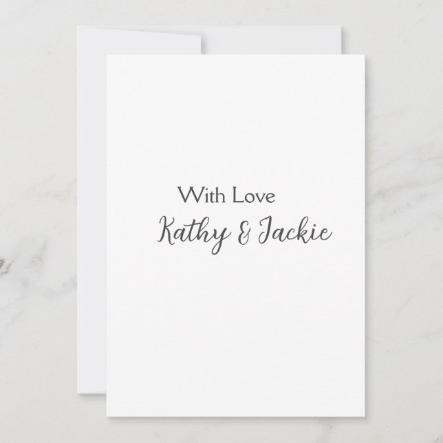 Invitación Con amor añadir pareja boda simple (Anverso)