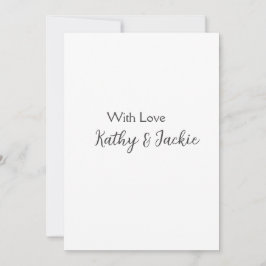 Invitación Con amor añadir pareja boda simple