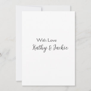 Invitación Con amor añadir pareja boda simple