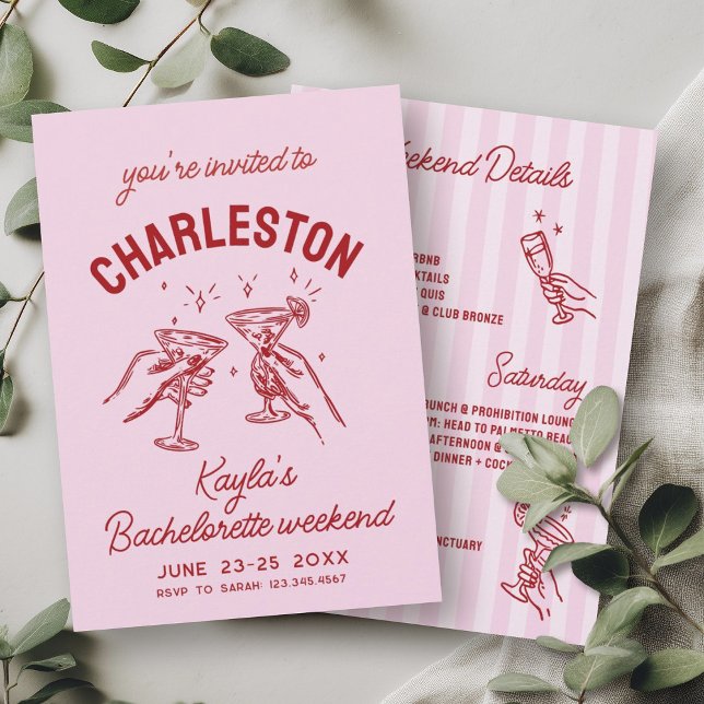 Invitación Con Amor De La Fiesta De La Bachillerato Rosa (Subido por el creador)