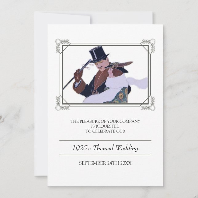 Invitación con clase de la boda del tema de los (Anverso)