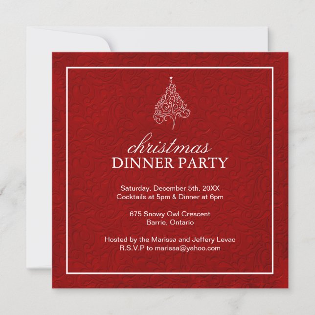 Invitación con clase de la fiesta de Navidad (Anverso)
