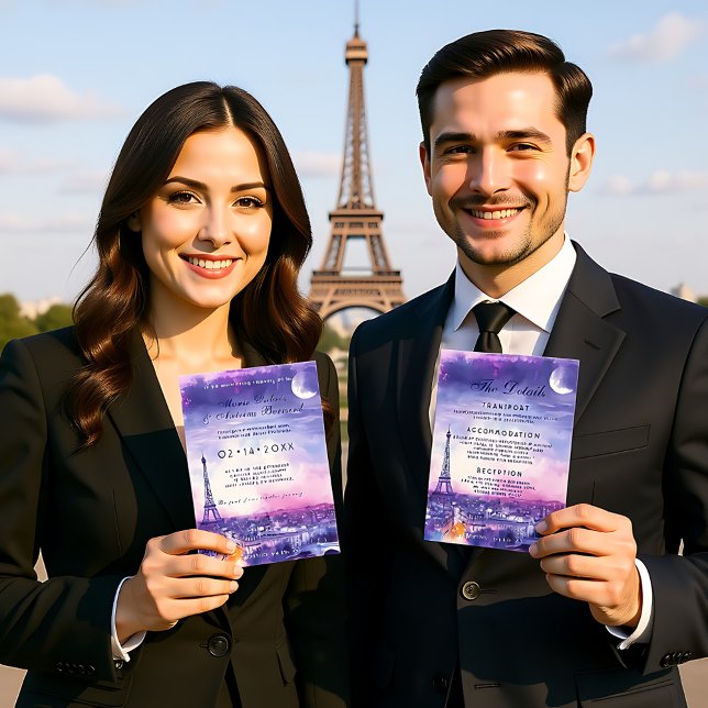 Invitación Con DETALLES Amour Éternel à la Parisienne (With DETAILS Amour Éternel à la Parisienne Invitation)