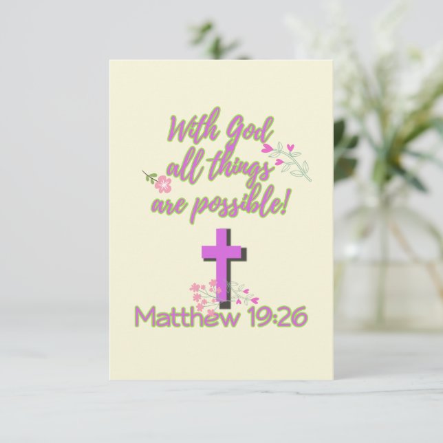 Invitación Con Dios Todo Es Posible (Anverso de pie)