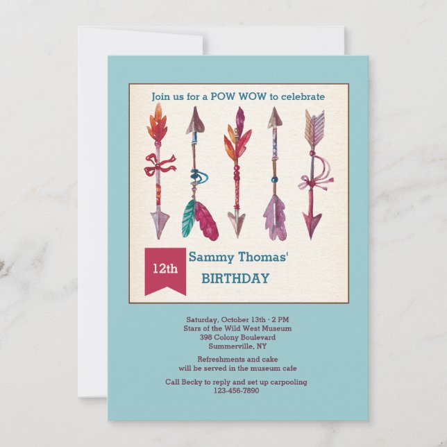 Invitación con flecha valiente (Anverso)