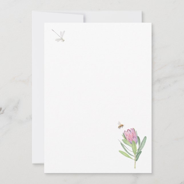 Invitación con flor rosa (Anverso)