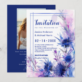 Invitación Con foto Cornflower Reverie