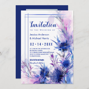 Invitación Con foto Cornflower Reverie