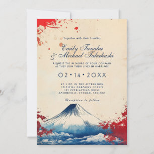 Invitación Con foto de la armonía japonesa con Fuji