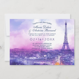 Invitación Con FOTO en el fondo Amour Éternel à la Parisienne