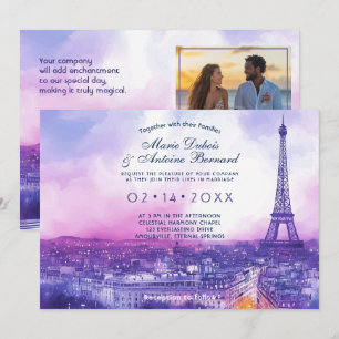 Invitación Con FOTO en el fondo Amour Éternel à la Parisienne