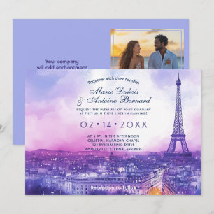 Invitación Con FOTO en el fondo Amour Éternel à la Parisienne