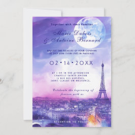 Invitación Con FOTO en el fondo Amour Éternel à la Parisienne