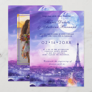 Invitación Con FOTO en el fondo Amour Éternel à la Parisienne