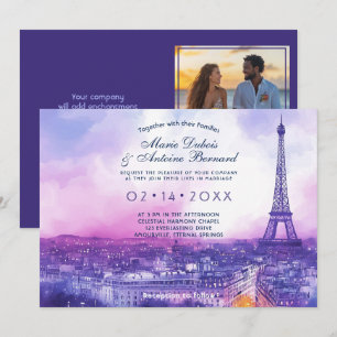 Invitación Con FOTO en el fondo Amour Éternel à la Parisienne