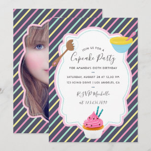 Invitación con foto para fiesta de cumpleaños de h