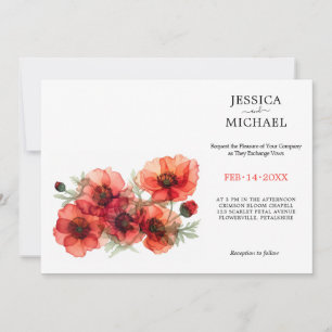 Invitación Con foto Serenata de Pétalo Escarlata