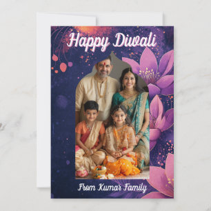 Invitación Con foto y texto personalizado Glow & lotus, tarje