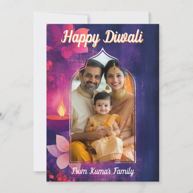 Invitación Con foto y texto personalizado Glow & Tell, tarjet (Anverso)