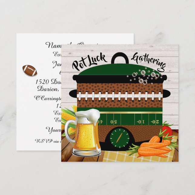 Invitación Con la versión de la cerveza Pot Luck / Cualquiera (Anverso / Reverso)