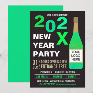invitación con logotipo para fiesta de club/socied