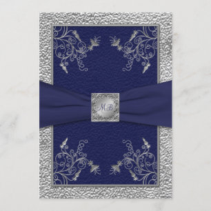 Invitación con monograma de la boda de la marina