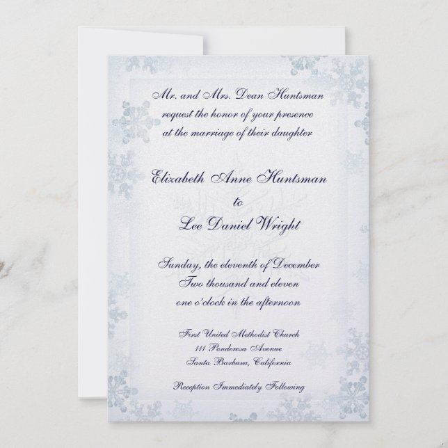Invitación con monograma de la boda del copo de (Anverso)
