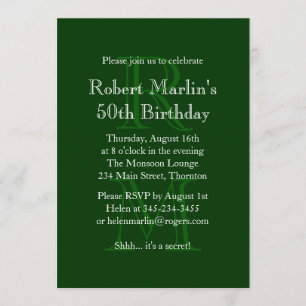 Invitación con monograma moderna del cumpleaños