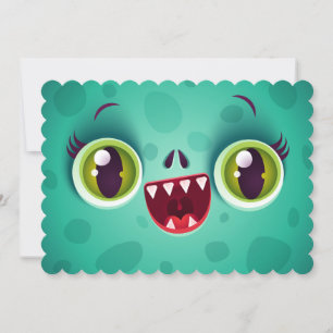 Invitación con monstruo o zombi para Halloween