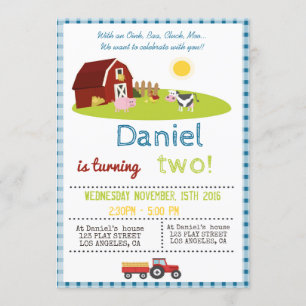INVITACIÓN CON OINK, BAA, CLOQUEO, FIESTA DE CUMPLEAÑOS DE LA