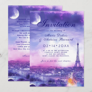 Invitación Con poema Amour Éternel à la Parisienne