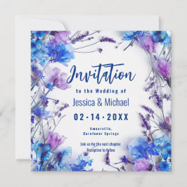 Invitación 💍 con poema Cornflowers y Lavender Elegance