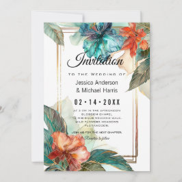 Invitación Con poema en la parte trasera del Paraíso de Hibis