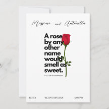 INVITACIÓN CON POESÍA POR WILLIAM SHAKESPEARE