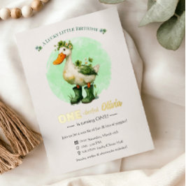 Invitación Con Relieve Metalizado 1st Birthday Foil Invitation Card | St. Patrick's 